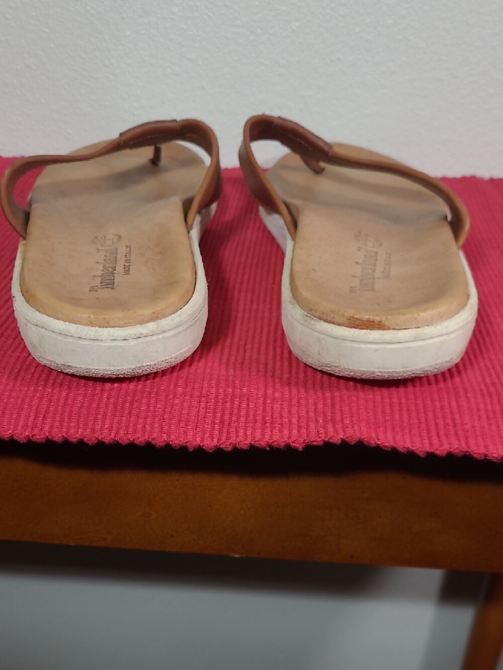 Timberland Brown Leather Toe-Post Sandals- Mens Size 11 - Picture 5 of 10